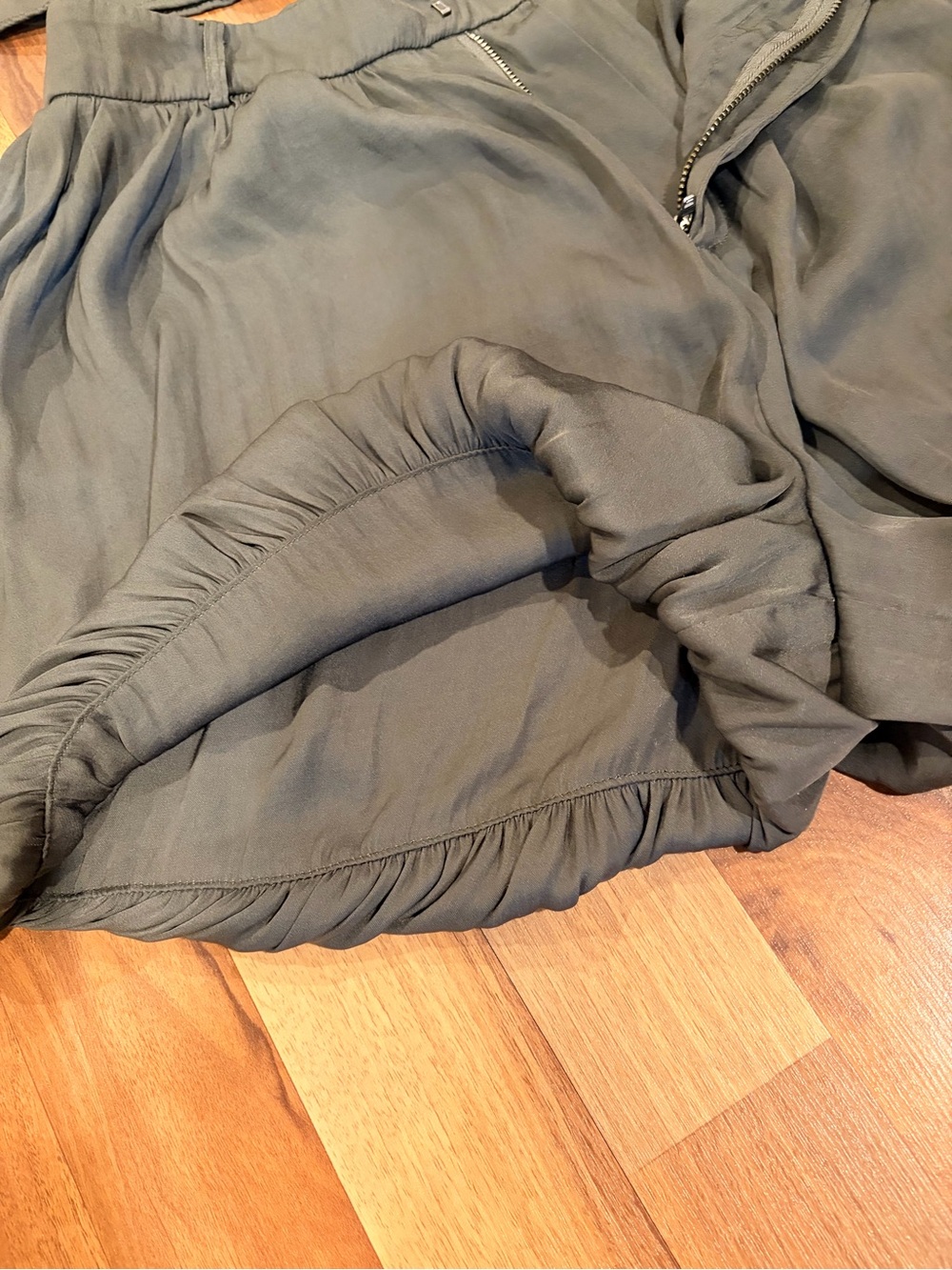 Free People Olive Green Relaxed Bubble Hem Shorts - Picture 11 of 16